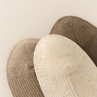 Chaussettes sans couture à double aiguille 200 aiguilles en coton sans couture pour homme, mi-mollet, antibactériennes et respirantes, automne-hiver