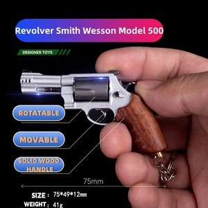 Porte-clés pistolet modèle M500 Revolver <span class=keywords><strong>Smith</strong></span> Wesson, manche en bois massif, 7,5 cm, mobile, flexible, réaliste, ultra haute qualité - Product Image 3