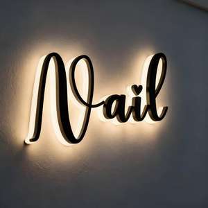 Shop Store Indoor Outdoor 3d <b>Led</b> Backlit Letter Business logo Nail Beauty Salon logo <b>Led</b> <b>Signs</b> for Business Outdoor Signage - Product Image 1