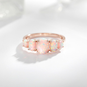 Anillos de Compromiso de Plata 925 con Ópalo Natural Genuino, Simple, Fino, Puro y Crudo en Venta - Product Image 1