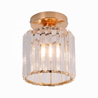 Plafonnier moderne en cristal doré pour couloir intérieur avec douille E27, max 40W, certifié CE, éclairage de couloir