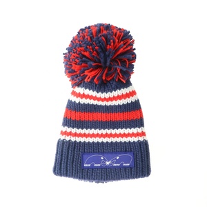 Wholesale OEM Winter Hat Beanies Custom Own Logo 100% Acrylic Knitted Pom Pom Big Bobble Image Plaid/Camouflage Beach - Product Image 2