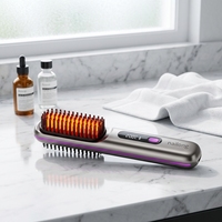 Lisseur de barbe sans fil rechargeable par USB, ions négatifs, chauffage rapide, brosse chauffante sans fil pour hommes, coiffage portable