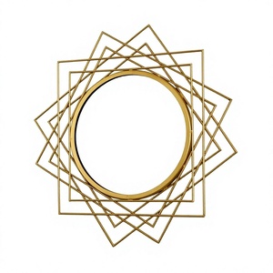 Prix de gros Miroirs Décor mural encadré pour salon Design attrayant Décoration de bureau à domicile Miroir mural en métal le plus vendu - Product Image 1
