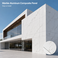 Panneau composite en aluminium (ACP/ACM) léger à motif marbre personnalisé, facile à installer pour la décoration de devantures de magasins