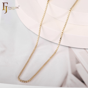 <span class=keywords><strong>Cadena</strong></span> de Eslabones Finos Estilo Veneciano de 1.35mm FJ Fallon, Chapada en <span class=keywords><strong>Oro</strong></span> de 14K sobre una Base de Latón - Product Image 2