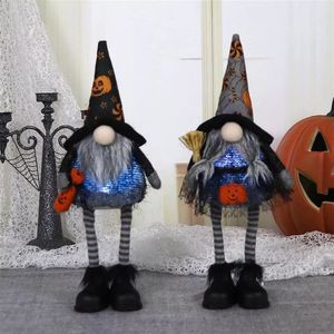 Adorno de Mesa de Peluche con Luces LED Multicolor, Diseño de Pareja de Gnomos Brujas para Disfraces de Halloween - Product Image 1