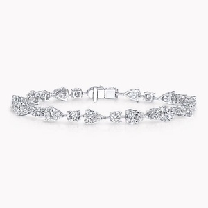 IGI Certified Lab Grown Diamond Tennis <b>Bracelet</b> 14k 18k White Gold Emerald Cut 2-4mm CVD/HPHT Custom Fine Jewelry - Product Image 2