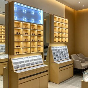 Vitrine d'exposition pour lunettes de soleil et verres optiques, design de magasin, éclairée par LED, durable, de haute qualité - Product Image 2