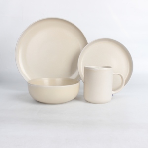 Service de vaisselle en céramique couleur unie Mat Morandi, crème, <span class=keywords><strong>gris</strong></span> <span class=keywords><strong>clair</strong></span>, <span class=keywords><strong>gris</strong></span> foncé, 3 tons, assiettes empilables, bols, tasses, vaisselle de table - Product Image 4