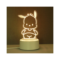 Luz Led personalizada decorativa para habitación de niños, lámpara de mesa con batería USB, acrílico, 3D, regalo para niños