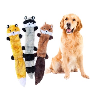Peltz de peluche para perros medianos, zorro, mapache y ardilla, juguete para morder duradero sin relleno, 18 pulgadas de largo - Product Image 1