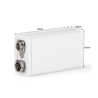 Boîtier de batterie YuLi 9V blanc avec port de charge TYPE-C, en matériau ABS, pour 4 piles