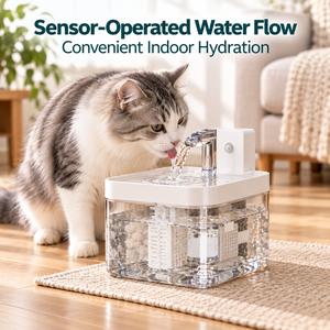 Fontaine à eau automatique pour animaux de compagnie de 1,5 L avec capteur et filtre circulant pour chats et petits chiens - Product Image 1