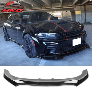 Protector de Parachoques Delantero para Dodge Charger Widebody 2020-2023, Estilo IKON V4, Negro Brillante, Difusor de PP, Protector de Mentón - Product Image 1