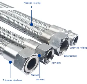 Conduit métallique en acier inoxydable de tuyau tressé flexible anti-déflagrant à haute pression