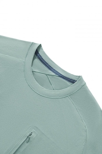 Cuello de alta calidad 92% poliéster 8% Spandex Fitness deportes secado rápido Camiseta de manga corta cremallera logotipo personalizado patrón sólido - Product Image 3