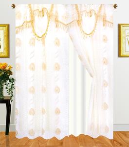 <span class=keywords><strong>Fancy</strong></span> Sheer 2 Panel Rod Pocket Thêu Rèm Với Đính Kèm Diềm Và 100% Polyester Ủng Hộ Cho Phòng Khách, - Product Image 2