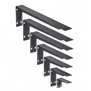Support mural triangulaire en métal <span class=keywords><strong>pour</strong></span> étagère, fixation <span class=keywords><strong>pour</strong></span> armoire, en fer noir ou acier inoxydable - Product Image 4