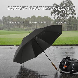 Paraguas de Golf de Lujo <span class=keywords><strong>Bullet</strong></span> Train, Personalizado, Grande, Resistente al Viento, con Logotipo Impreso, Semi-Automático, Mango de Madera, Fibra de Vidrio, para Adultos, Protección Solar y contra la Lluvia - Product Image 2