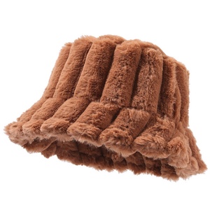 Chapeau Bob Élégant en Fausse Fourrure Couleur Unie Respirant Chaud et Épais Anti-Froid pour Femme Automne & Hiver - Product Image 1