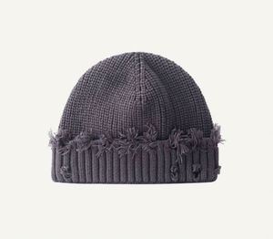 Vente en gros de bonnets d'hiver unisexes de couleur unie pour hommes, bonnets tricotés personnalisés, bonnets délavés - Product Image 2