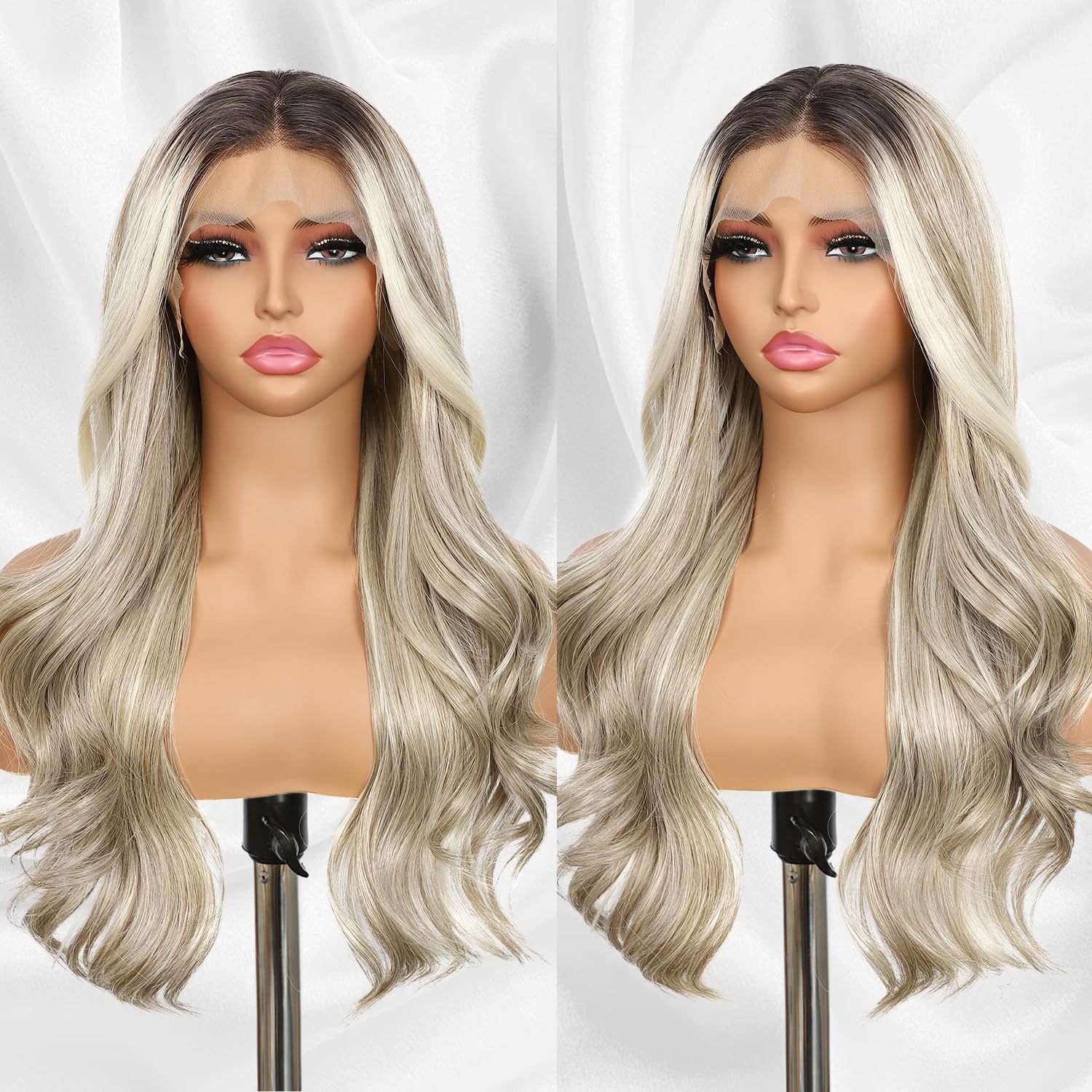 Grey blonde with deep roots