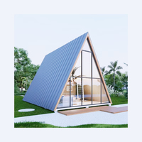 2025 conteneur en acier préfabriqué minuscule Triangle maison de luxe A-Frame Villa basse vente chaude étanche bûche modulaire isolée thermiquement