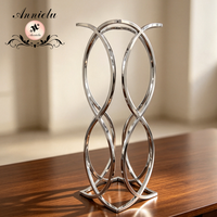 ANNIELU Doppelschleifen-Tischdekoration aus gedrehtem Metall, Blumenständer für Hochzeiten, Empfänge, Bankette und Tischdekorationen