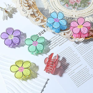 Accessoires pour cheveux coréens, pince à cheveux en acrylique, pince à cheveux en plastique pour femmes, pinces à cheveux en forme de fleur - Product Image 2