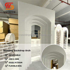 SMOOTH <b>Large</b> Party Prop 3D White Acrylic Arch Stand Wedding Backdrop Stage <b>Decoration</b> PVC Multilayer Wedding Backdrop Stage Arch - Product Image 5