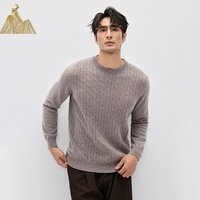 Pull en cachemire pur tricoté à la maille torsadée calibre 12, unisexe, chaud et doux, pour homme, mode hiver, vêtement décontracté