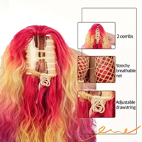 Queue de cheval synthétique colorée de 24 pouces, longue, ondulée, avec pince à griffes, extensions de cheveux bouclés et ondulés – Grande Vente