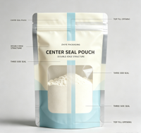 Sachet Doypack Kraft imprimé, transparent, refermable, avec fenêtre et fermeture éclair, résistant à l'humidité, personnalisable avec logo, pour emballage de bonbons, aliments pour animaux et gelées