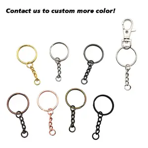 Customisable Premium Swivel Lanyard Snap Hook With Split Keyrings With Chain Silver Keychain Open Jump Ring And Connector