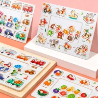 Planche de puzzle sensoriel Montessori en bois 3-en-1 créative, jouet d'éveil multifonctionnel pour l'éducation précoce des enfants