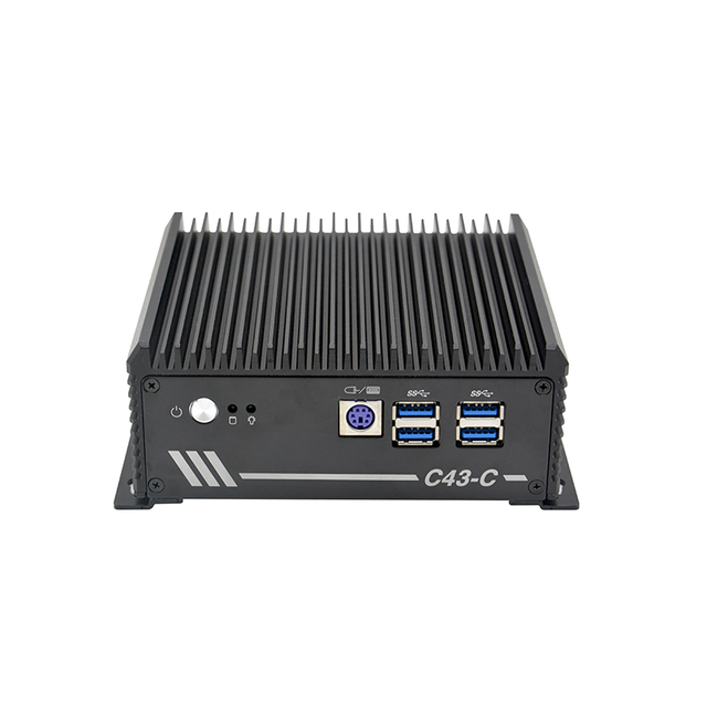 C4350Z-C1 Fanless Mini Pc Computer Desktop J4125 NUC Mini Pc with RS232  6 USB PS/2 Industrial Computer