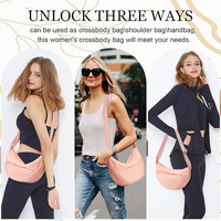 Sac bandoulière croissant pour femme, sac à l'épaule tendance en forme de dumpling, petit sac hobo de luxe de créateur pour femme, vente en gros directe usine