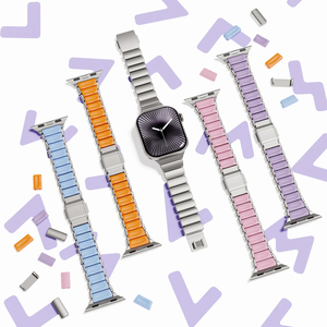 Bracelet en acier inoxydable de luxe pour Apple Watch Ultra 2 Series 10 11, bracelet magnétique en silicone tendance pour femmes, iWatch 38 mm-49 mm - Product Image 1