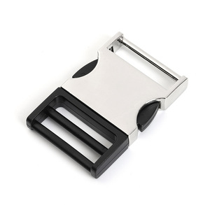 Side Release Buckle Zinc Alloy Silver Durable For Bags Adjustable <b>Webbing</b> Backpack Buckles - Product Image 1
