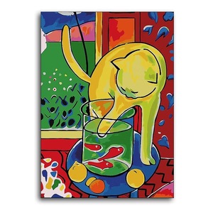 Kit de Pintura por Números de Songwoo Henri <span class=keywords><strong>Matisse</strong></span>, Arte Fauvista Famoso, Gato Amarillo en Pecera, Pintura Vibrante por Números - Product Image 2