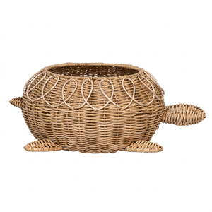 Diseño verde, cesta de flores de ratán en forma de tortuga, maceta decorativa para el hogar, sala de estar y Escritorio - Product Image 1