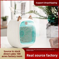 Ventilateur de table OEM mini USB LED à humidification par pulvérisation, 5V, à turbine en plastique refroidie par eau, trois vitesses, moteur sans balais, pour usage domestique