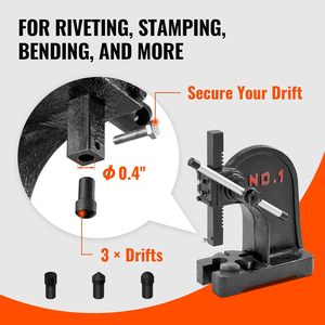 Prensa de cenador manual de servicio pesado de 1 tonelada Premium, hierro fundido de altura máxima de 5,9 "con prensa de escritorio de rodamiento de precisión - Product Image 4