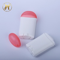Flacon vide ovale blanc 40g en PP, couleur personnalisée, à ouverture facile, pour cosmétiques : déodorant stick, shampoing, lotion, blush, crème solaire