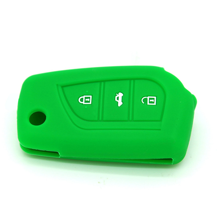 RYHX Silicone Car Key Cover Case - Protective Folding 3 Buttons Toyota Car Key Accessories