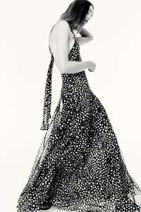 KP & ZA Robe Maxi d'été pour femmes nouvelle mode décontractée en mousseline de soie à pois imprimé taille unique col claudine licou Empire ODM - Product Image 6