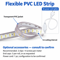 Lampu Strip LED NEXCELL 4000K Putih Netral IP65 untuk Konstruksi, Gulungan 50m, Fleksibel, Tegangan Tinggi