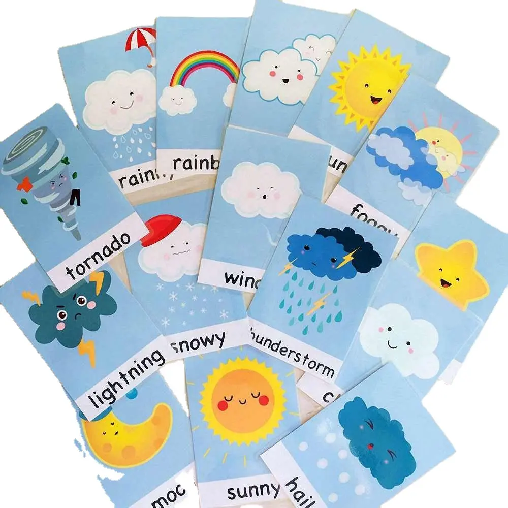 14 قطعة أطفال مونتيسوري لعب للتعلم تعلم اللغة الإنجليزية بطاقات الكرتون المزاج العاطفة بطاقات فلاش المبكر ألعاب تعليمية للأطفال