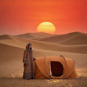 <span class=keywords><strong>Tente</strong></span> Pop-Up Imperméable en Polyester de Style Arabe pour Camping Familial dans le Désert, Montage en 1 Seconde, avec Tapis – Vente en Gros Usine - Product Image 3